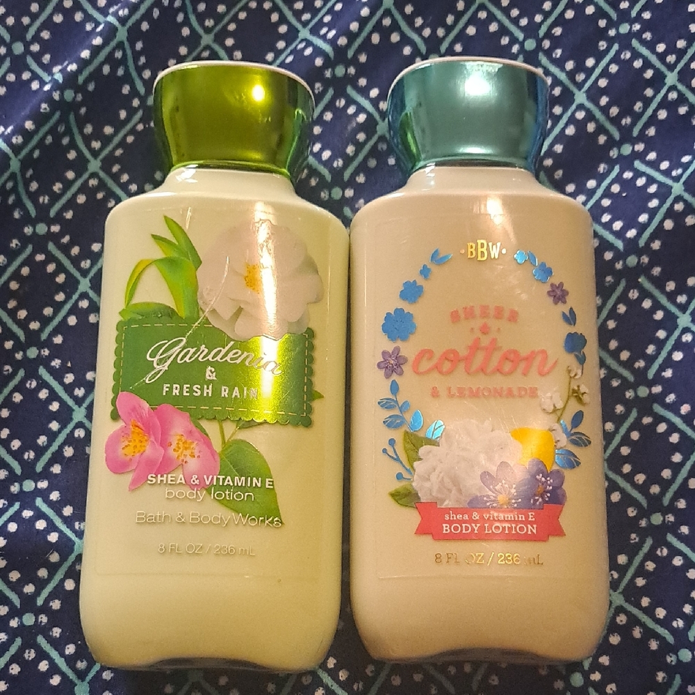 Bath & Body Works Green and Cream Moisturizer Collection